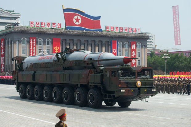 North Korean missile parades in Kim Il-Sung square