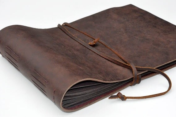 Handmade Leather Photo Album Scrapbook 9 3/4 by ...