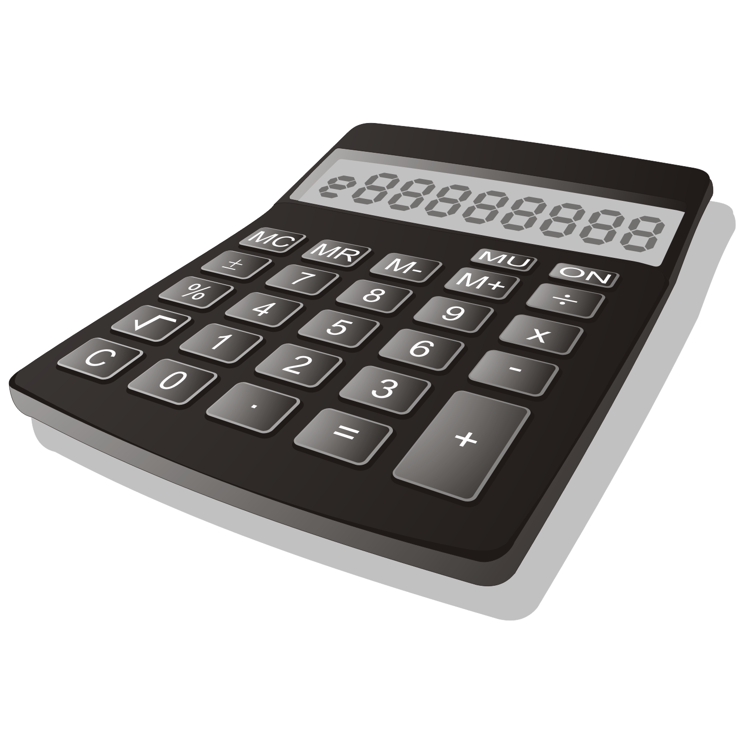 Download Vector for free use: Basic calculator in 3D