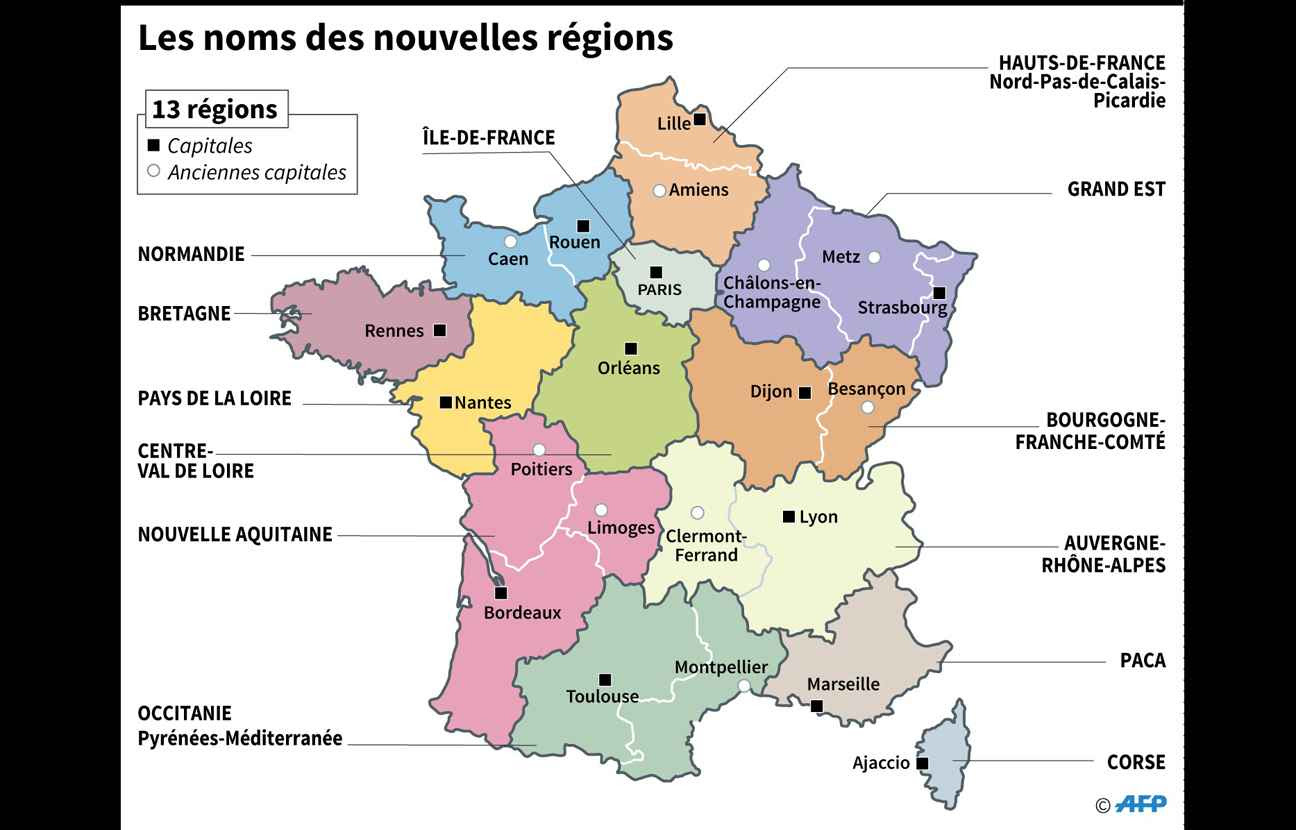C'est fait, le nom des 12 nouvelles régions a été officialisé