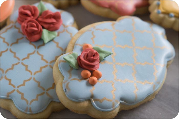 fall floral decorated cookies