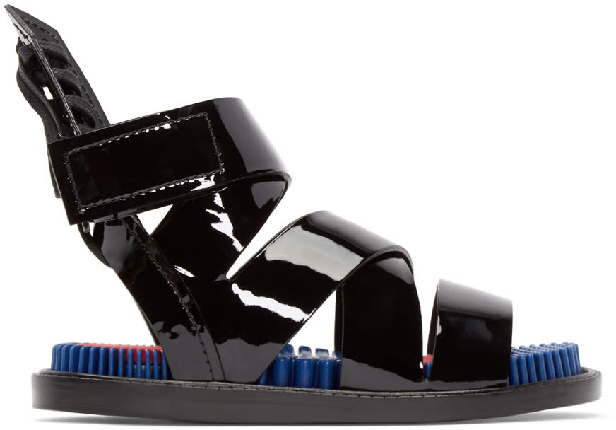 Kenzo Black and Blue Footbed Sandals