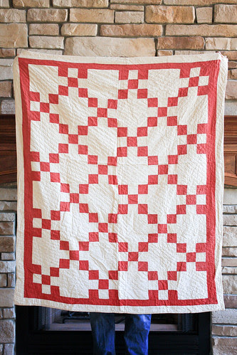 Vintage Red + White Baby Quilt by Jeni Baker
