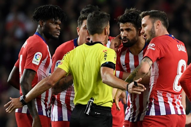Diego Costa: Atletico Madrid forward banned for eight matches for clashing with referee during Barcelona defeat