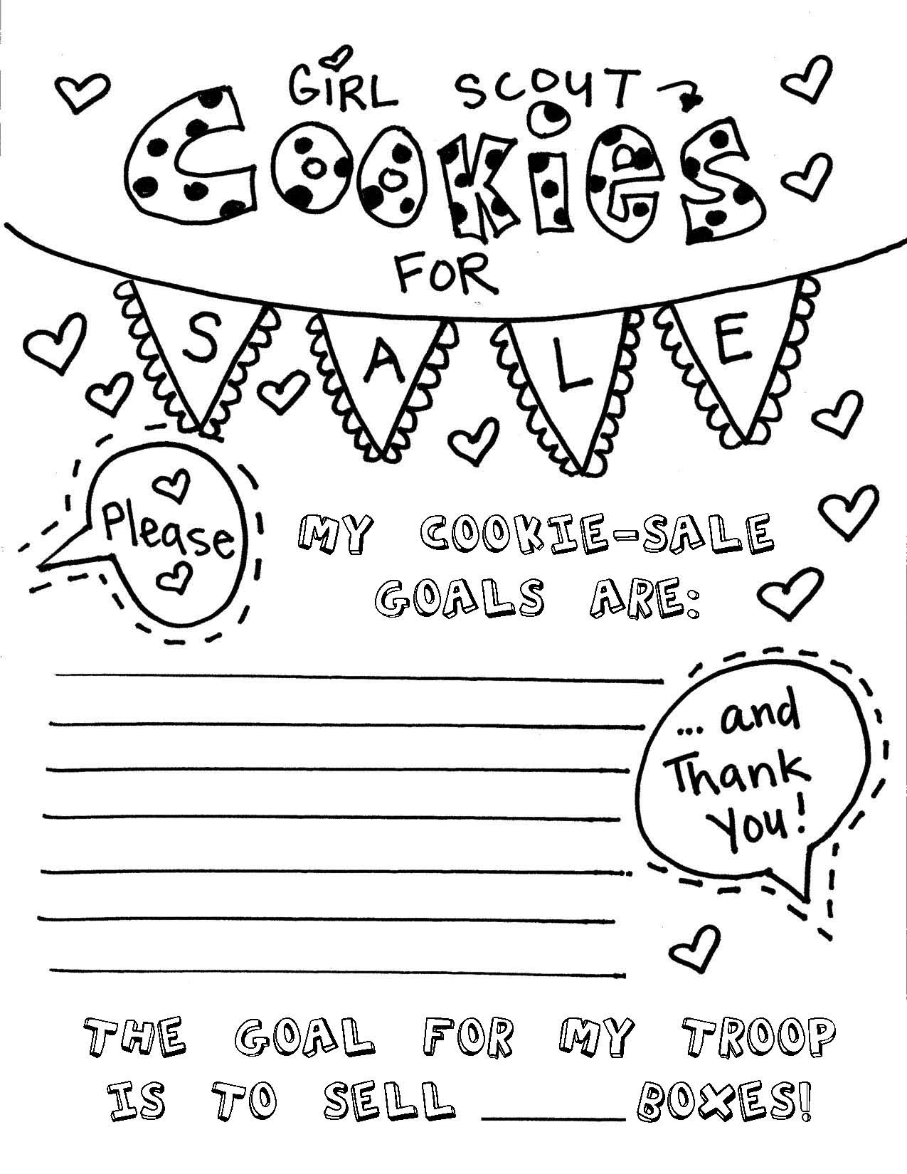Cookie Sales Goal Sheet