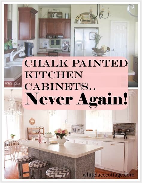 chalk painted kitchen cabinets   white lace