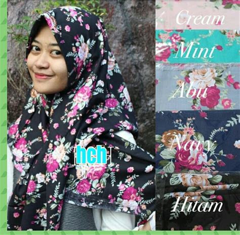 model hijab instan motif bunga tutorial hijab terbaru