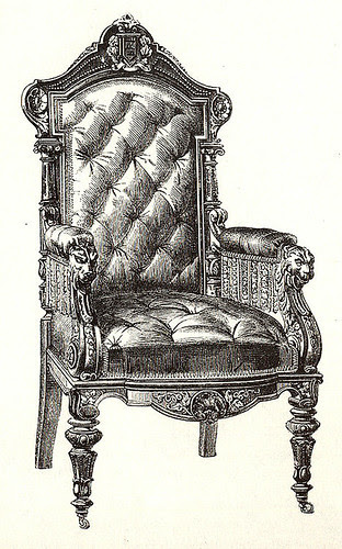 BlackandWhiteVintageDrawingChair
