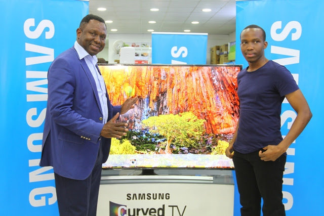 4.Allan Oyier,Samsung East & Central Africa General manager Consumer electronics Division, and the overall winner Siegmund Kamau.