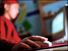 Child uses a computer