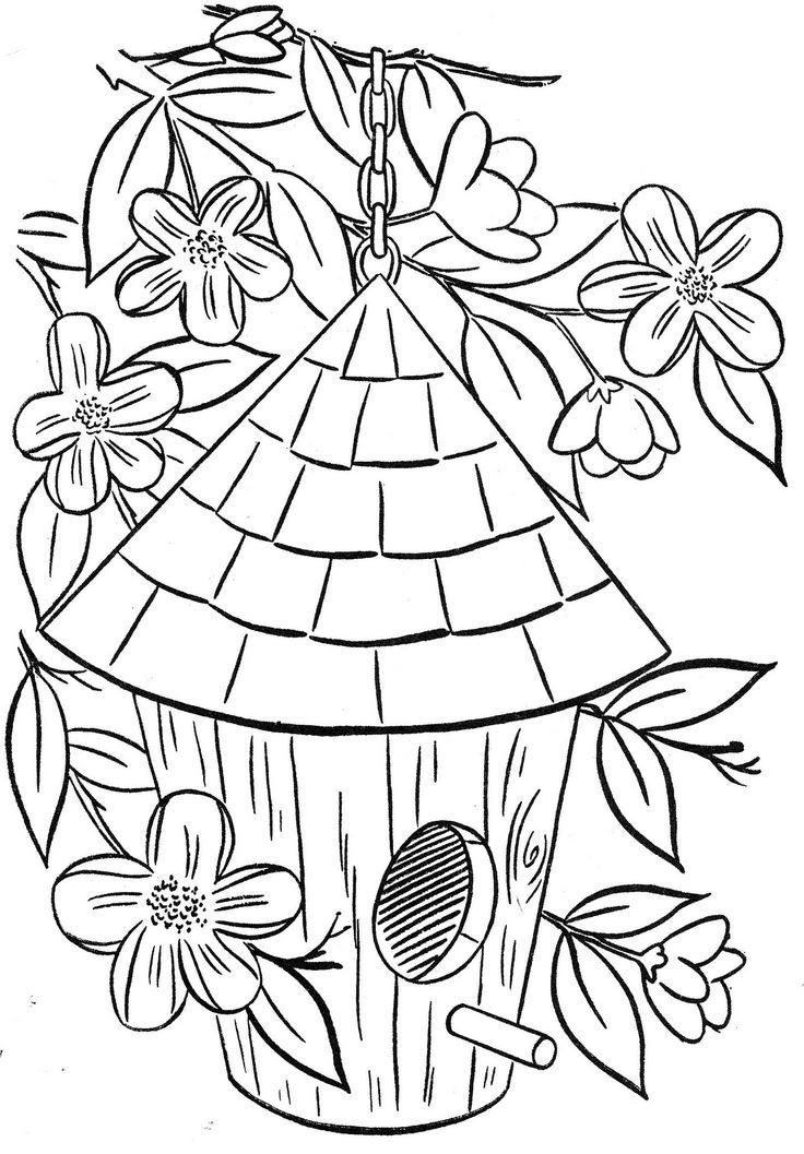 Birdhouse Coloring Page - Coloring Home