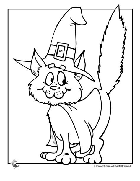 halloween scary cat coloring pages   print