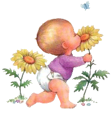 Bebe Decouvre Les Fleurs