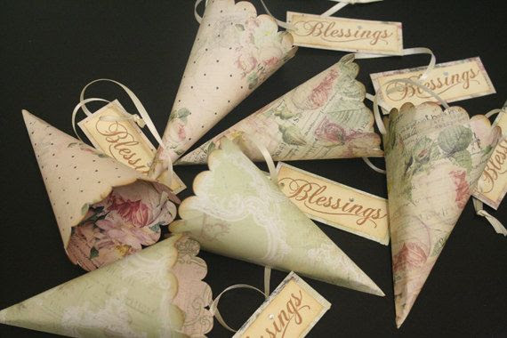 Wedding Favor Cones, Petal Toss Cones, Candy & Treat Cones, Assorted, French, Shabby Chic, Confetti Cones on Etsy, $2.40 CAD