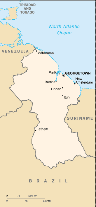 map of guyana showing rivers