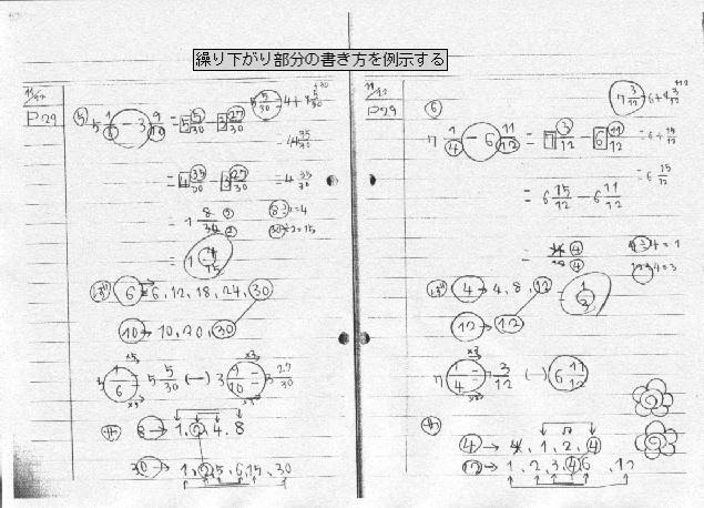 算数ノート 分数
