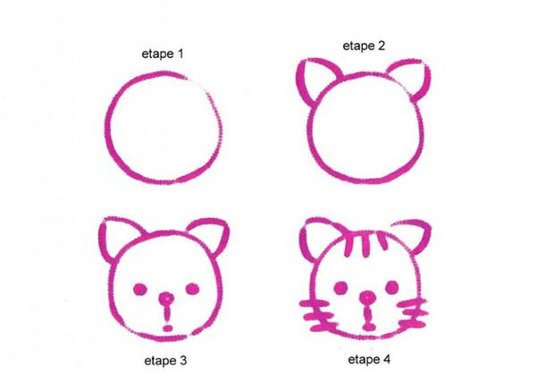 Comment Dessiner Une Tete De Chat Fr Hellokids Com
