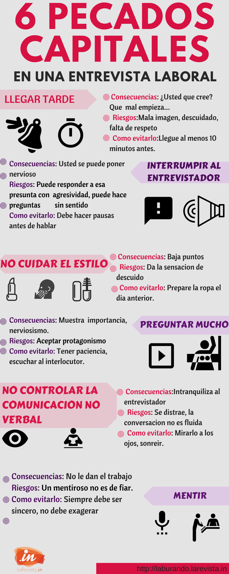 6 pecados capitales en una entrevista de trabajo