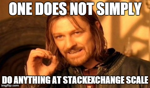 ONE DOES NOT SIMPLY ... DO ANYTHING AT STACKEXCHANGE SCALE