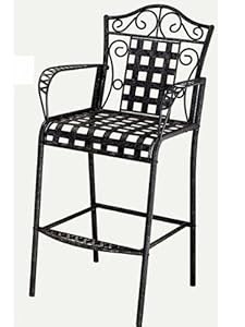 Mandalay Outdoor Iron Bar Height Patio Chair 