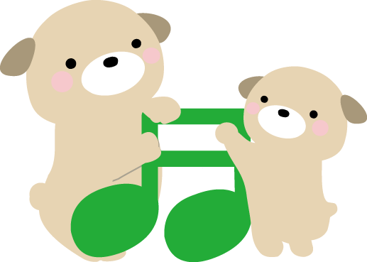 動物たちの音符のイラスト2 無料イラスト フリー素材