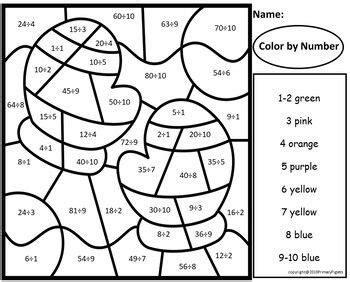  winter color by number multiplication division mystery coloring