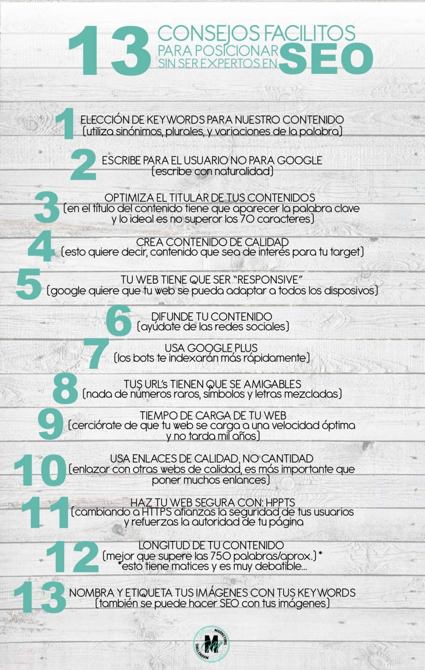 13 consejos sencillos para posicionar sin saber SEO