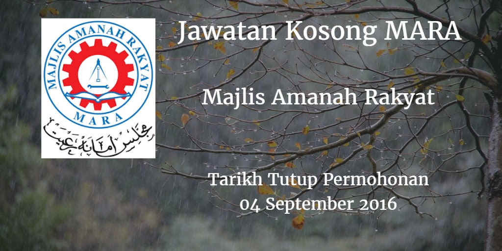Jawatan Kosong MARA 04 September 2016