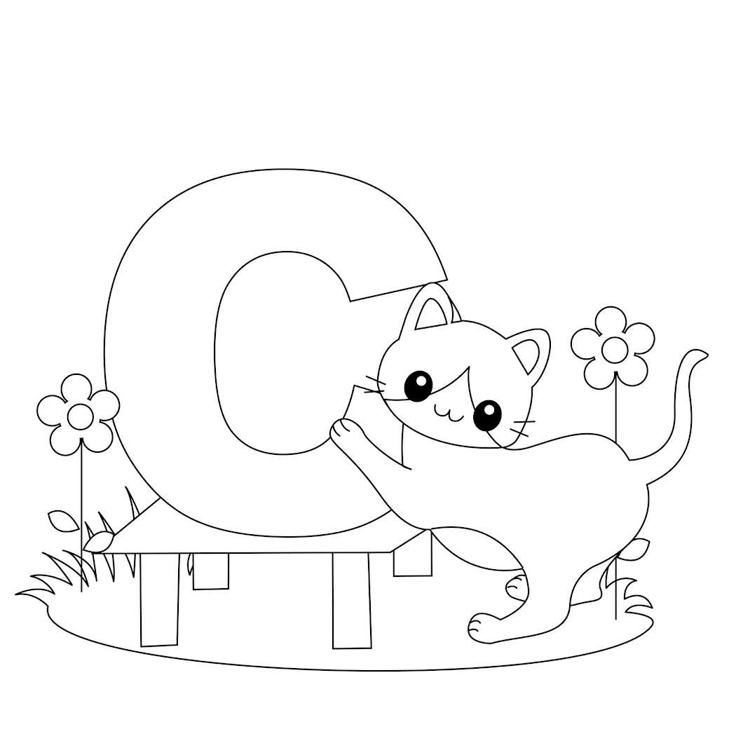 Crella Letter C Coloring Pages Free Compatible with Cameo Silhouette Studio, Cricut and other cutting machines for any crafting projects.
