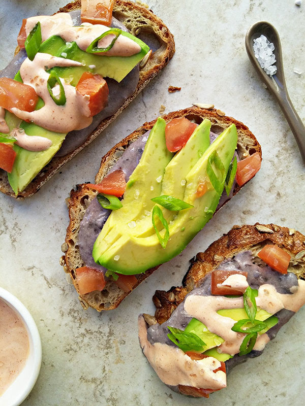 Black Bean Hummus Tartine — Christine Ma from Cherry On My Sunday