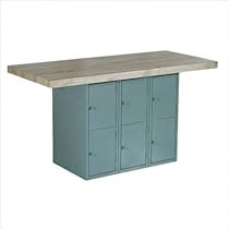 Big Sale Diversified Woodcrafts WB6-0V Gray 2 Station Workbench with 6 Vertical Locker, Maple Top, 64" Width x 33-1/4" Height x 28" Depth