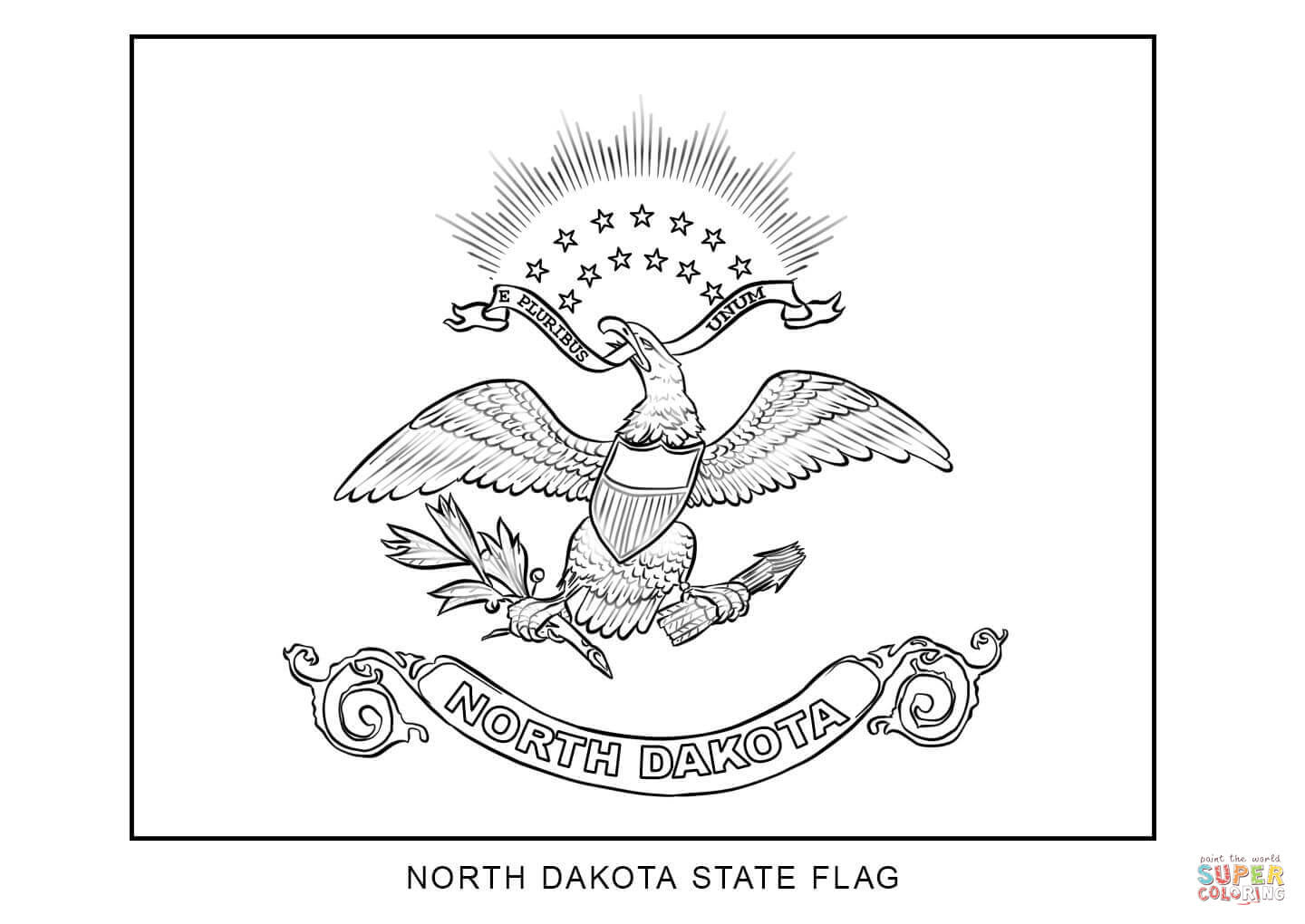 Download Flag of North Dakota coloring page | Free Printable Coloring Pages