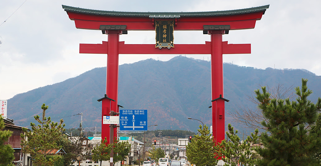 大鳥居 境内を巡る 越後一宮 彌彦神社