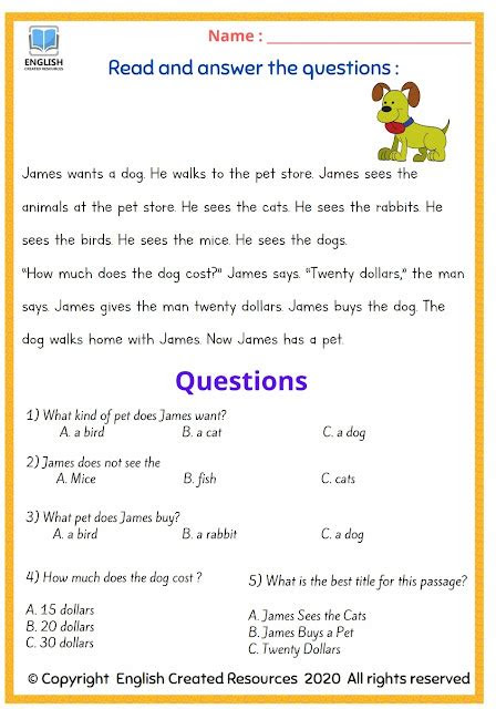 You can find an assortment of printable reading wo. reading comprehension grade 2 english created resources