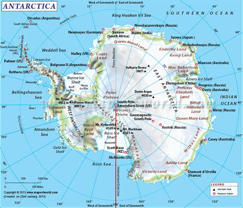 antarctica map antarctica oceans   world continents