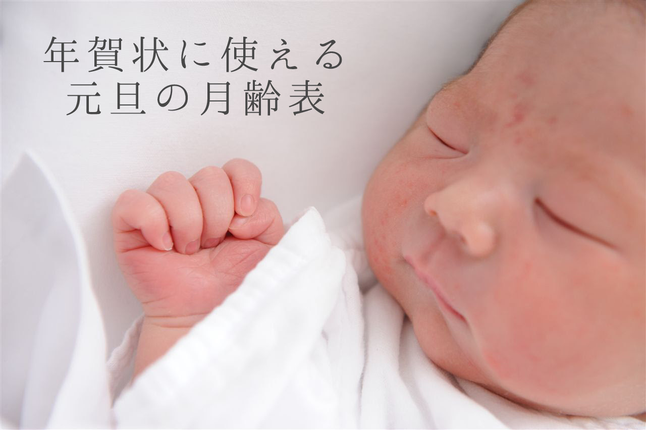 年賀状に使える赤ちゃんの月齢表 写真年賀状 出産報告はがきの アンビエンテ