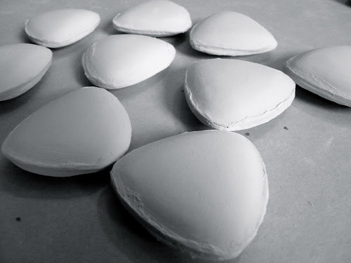 Hollow form porcelain beads in progress...