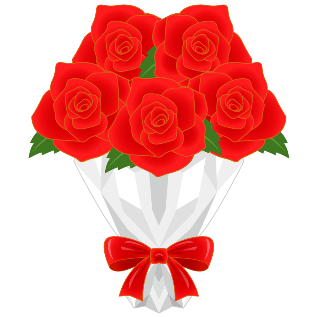 商用フリー 無料イラスト 赤色のバラの花束 Rose10 商用ok フリー素材集 ナイスなイラスト