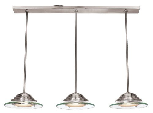 Access Lighting 50443-BS/8CL 3 Light Phoebe Island Light Brushed