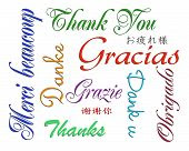 stock photo of gratitude  - Illustration composition of the words Thank you written in many languages for thank you note on white background - JPG 