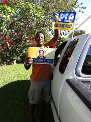 Nat with fiance's signs