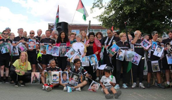 Big Ride for Palestine, protest, blockade, drones, civilian deaths