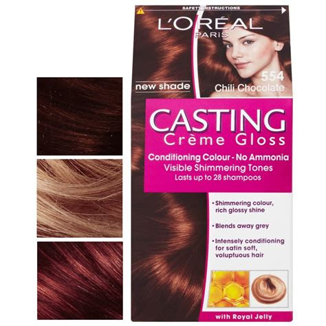 Different shades in l'oreal paris casting creme gloss hair color · 316 burgundy / plum · 360 black cherry · 530 praline brown · 550 mahogany · 200 . does anyone use loreal casting creme gloss semi permanent hair colour