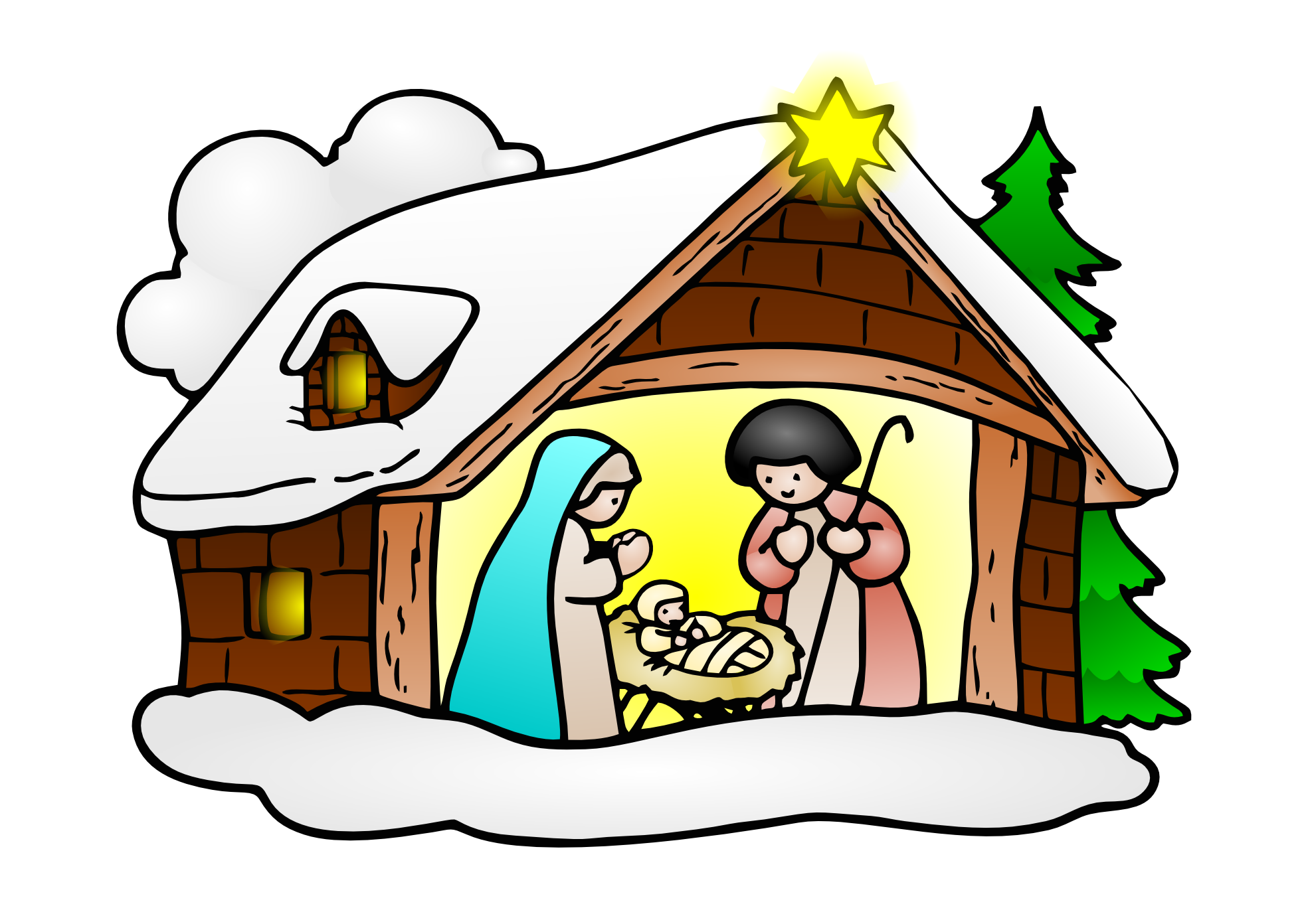 Cute Nativity Scene Clipart Becuo