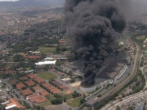 Incêndio no Expominas, em Belo Horizonte.  (Foto: Reprodução/TV Globo)