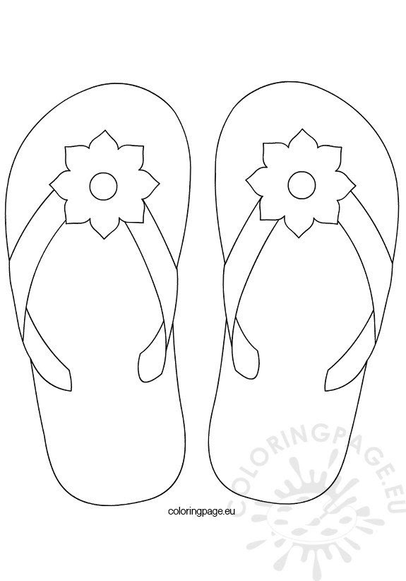 Download Flower Flip Flop - Coloring Page