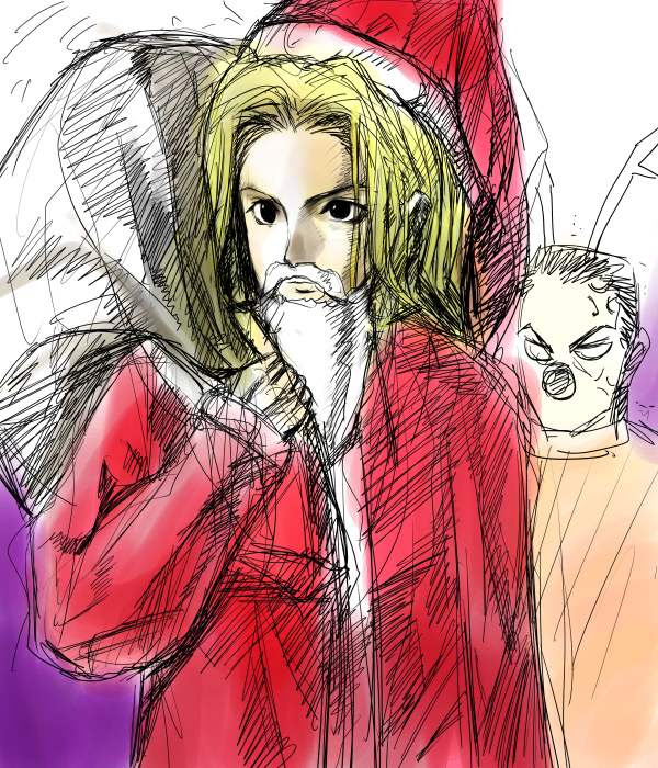 だじゃれ絵描き 落書き更新 バカ王子サンタとクラフトナカイ レベルe