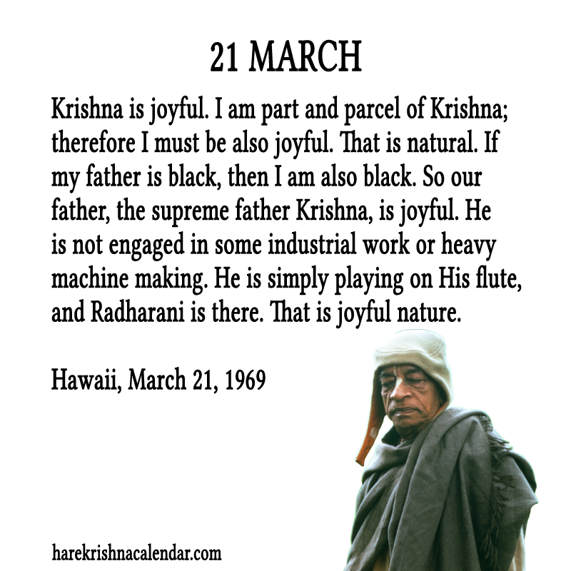 21 March Hare Krishna Calendar