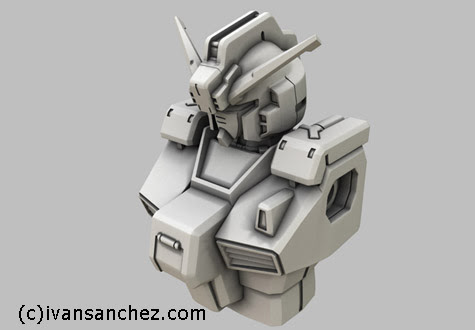 hazel gundam hrududu 3d mesh sandrum