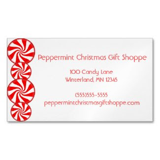 Peppermint Candy Magnetic Business Cards (Pack Of 25)